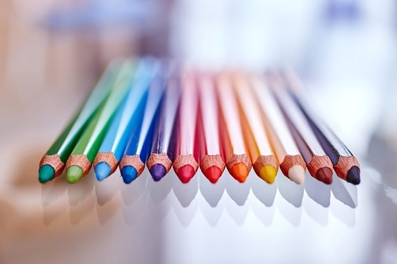 カラー、鉛筆、色鮮やかな、マクロ