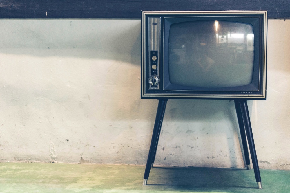 Античный, телевидения, старый, устройство, электроника, телевизионный приемник