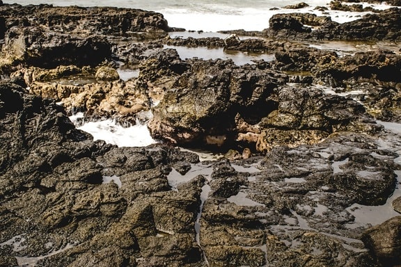 Côte, plage, pierre, géologie