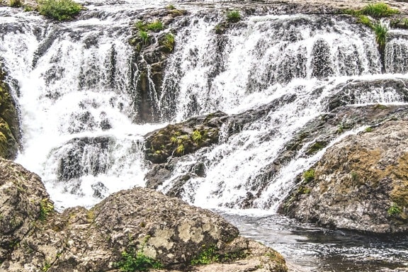 水, 岩石, 自然, 瀑布, 溪流, 河流, 景观, 夏季