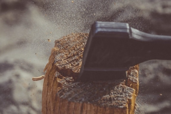 Ascia, legna da ardere, legno, metallo, utensile a mano
