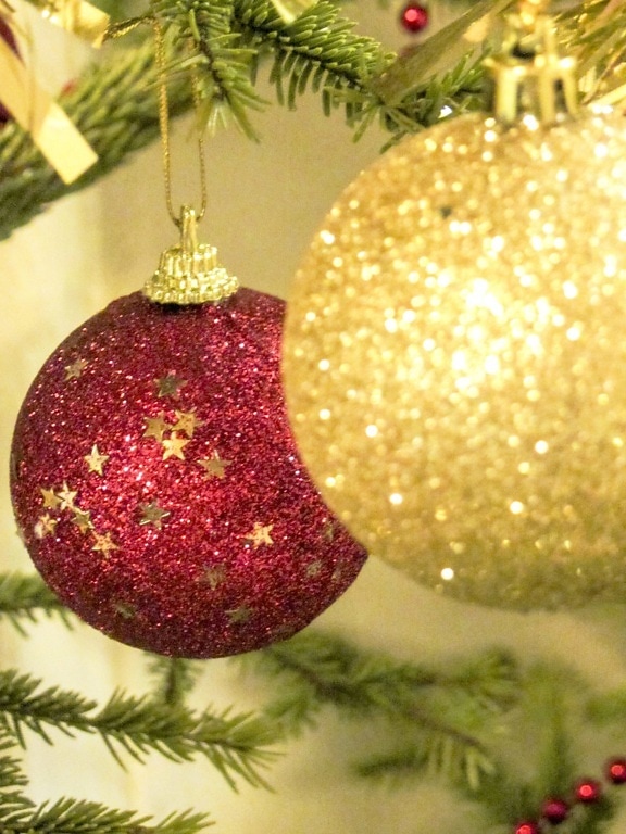 Коледа, украшение, бор, декорация, празник