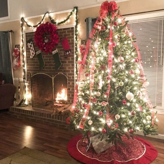 Noël, décoration, fête, intérieur, vacances