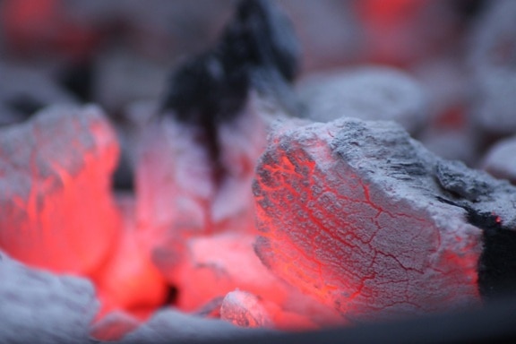 vuur, vlam, kolen, warmte, detail