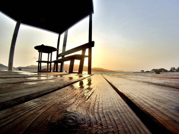 Dock, pier, sunset, sky, dawn, natur