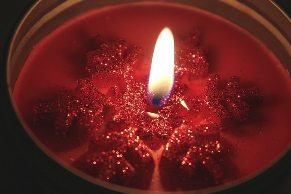 Candela, candela, fiamma, cera, rosso