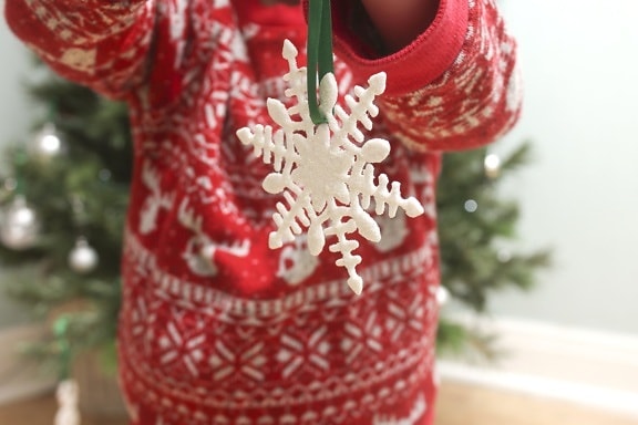 スノーフレーク、装飾、色、お祝い、クリスマスの飾り、手作り