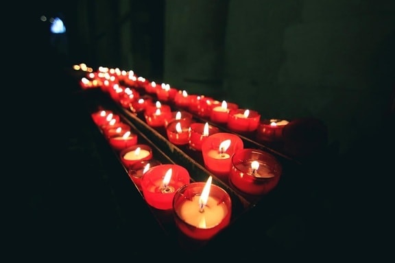 sviečka, svetla, ohňa, plameň, dekorácie, červená sviečka