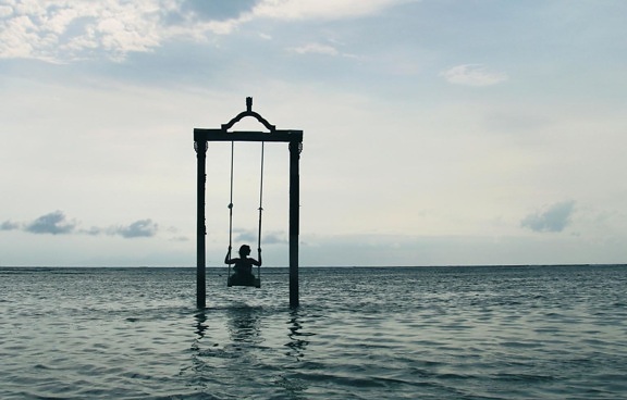 water, silhouette, object, recreation, ocean, sky