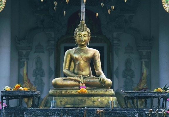 sculptuur, standbeeld, Boeddha, religie, kunst, architectuur, tempel, meditatie