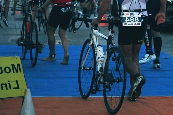 triatlon, sport, konkurranse, folk, kjøretøy, hjul, sykkel