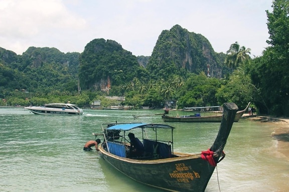 Agua, barco, watercraft, gente, Asia, ecoturismo, viaje