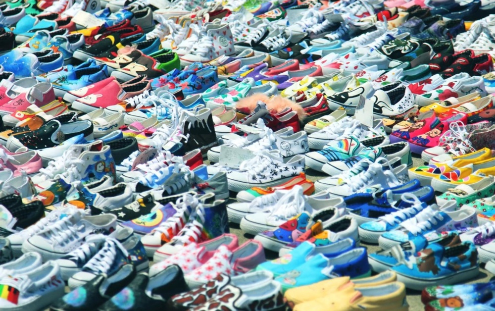 sneakers, sko, färgglada, sport skor