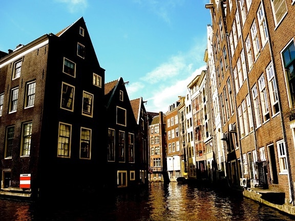 canal, cidade de rua, de arquitetura, urbana, paisagem urbana, no centro da cidade