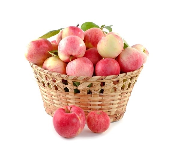 Prútený košík, zátišie, ovocie, strava, výživa, jablko, výborné, jedlo