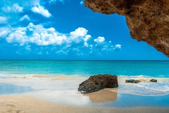homok, strand, víz, óceán, tenger, tengerpart, seascape, nap, nyári