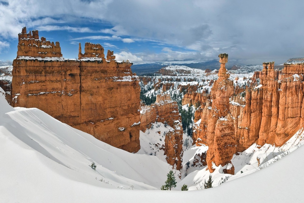 winter, snow, canyon, nature, valley, winter, cold