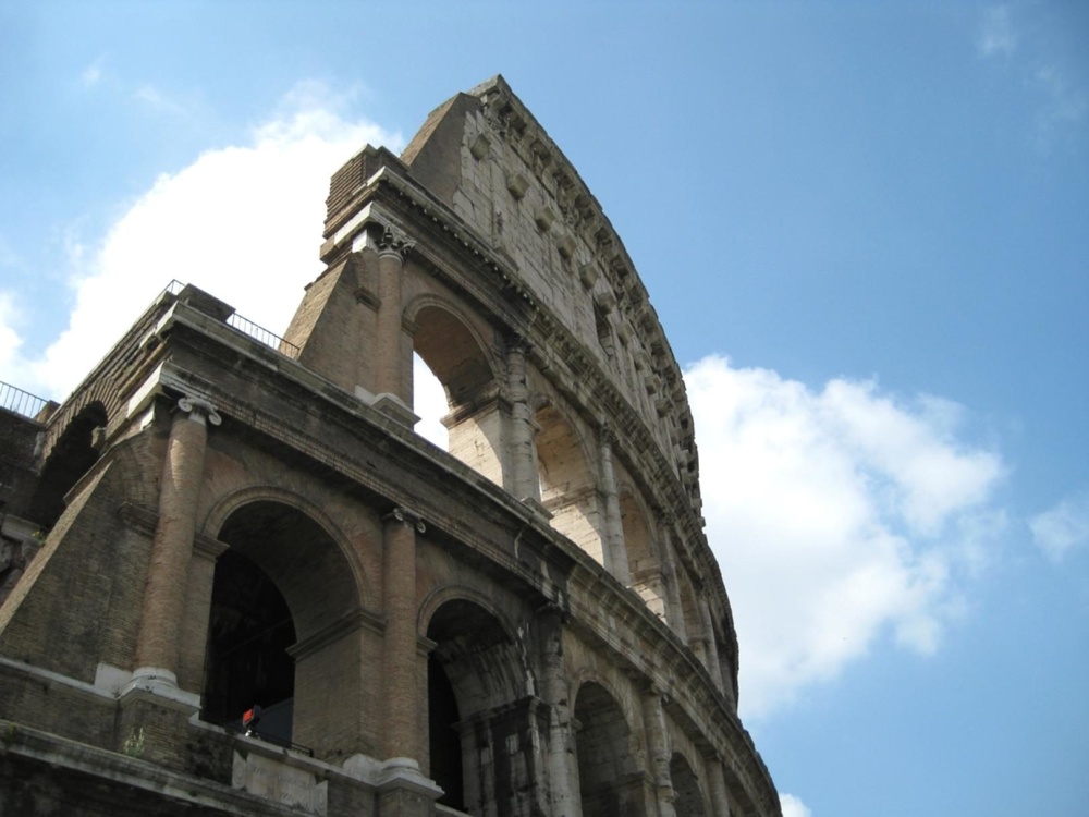 Koloseum, punkt orientacyjny, architektura, łukiem starożytnych, na zewnątrz,
