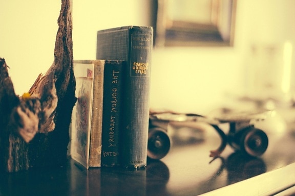书, 旧, 古董, 复古, 室内, 滑板