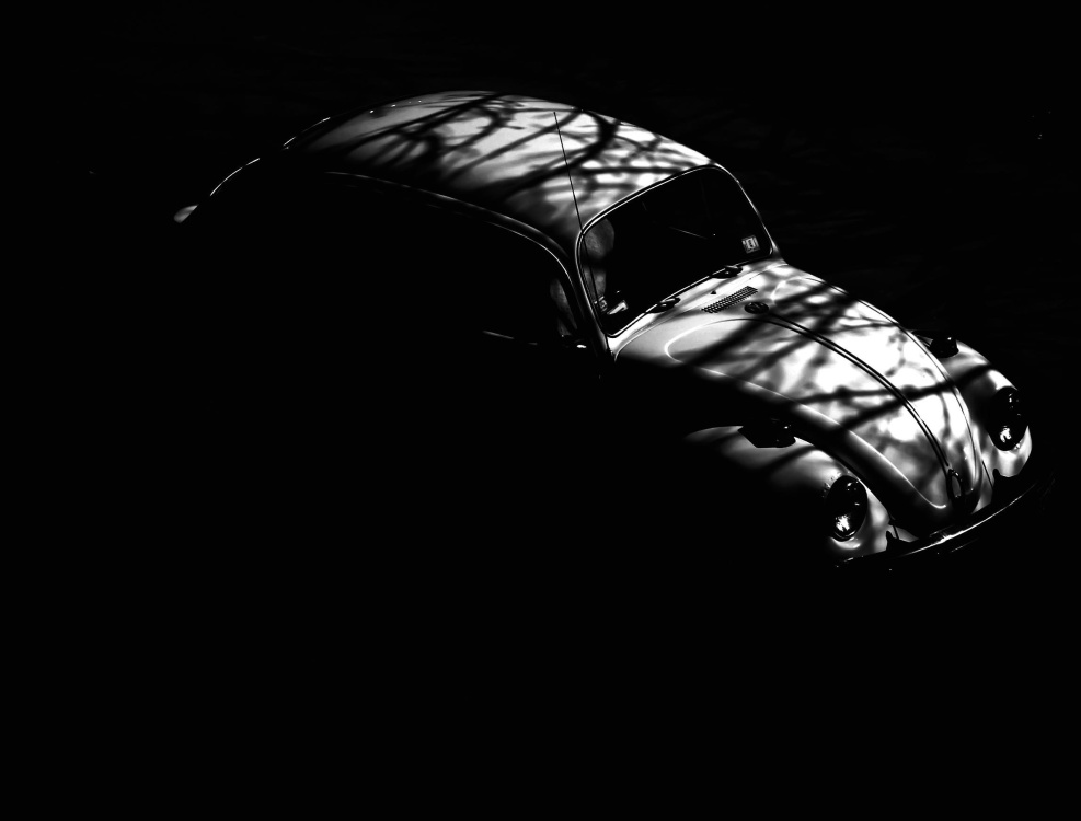 кола, oldtimer, сянка, автомобил, черен