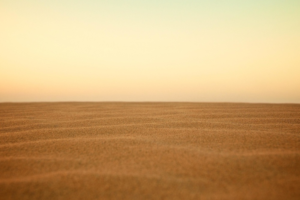 Západ slunce, krajina, pískové duny, písek, obloha