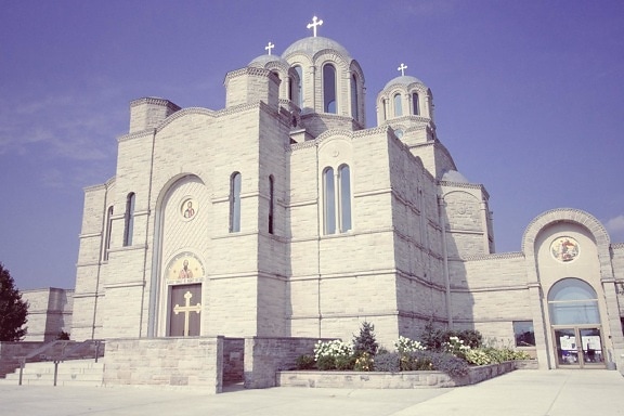 orthodox church, landmark, architecture, religion, exterior, sky, monastery