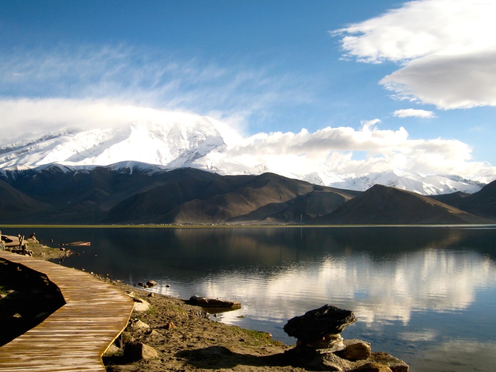 national park, pathway, cloud, nature, mountain, water, lake, landscape