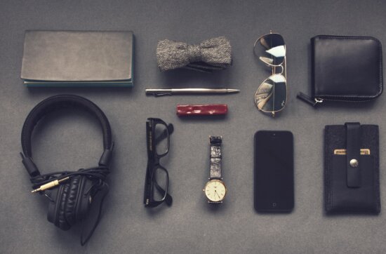 wristwatch, eyeglasses, headphones, mobile phone, sunglasses, equipment, wallet
