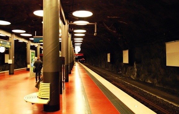 interior, luz, túnel, demonstração de trem, metro, metro, urbanos
