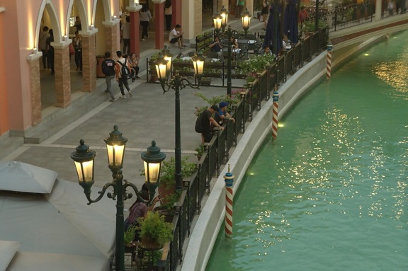 voda, architektúra, canal, exteriér, luxusné, pamätihodnosti, pouličná lampa