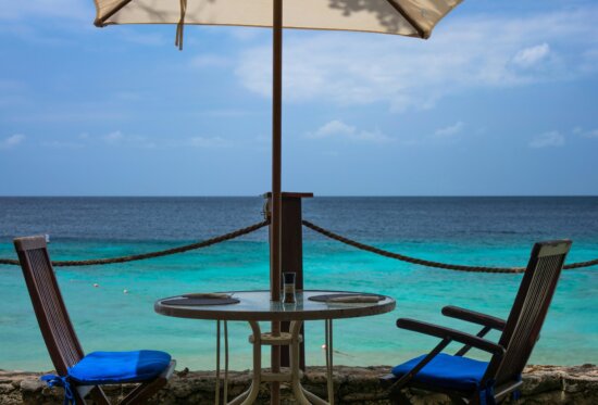 Eau, chaise, été, soleil, plage, mer, paysage
