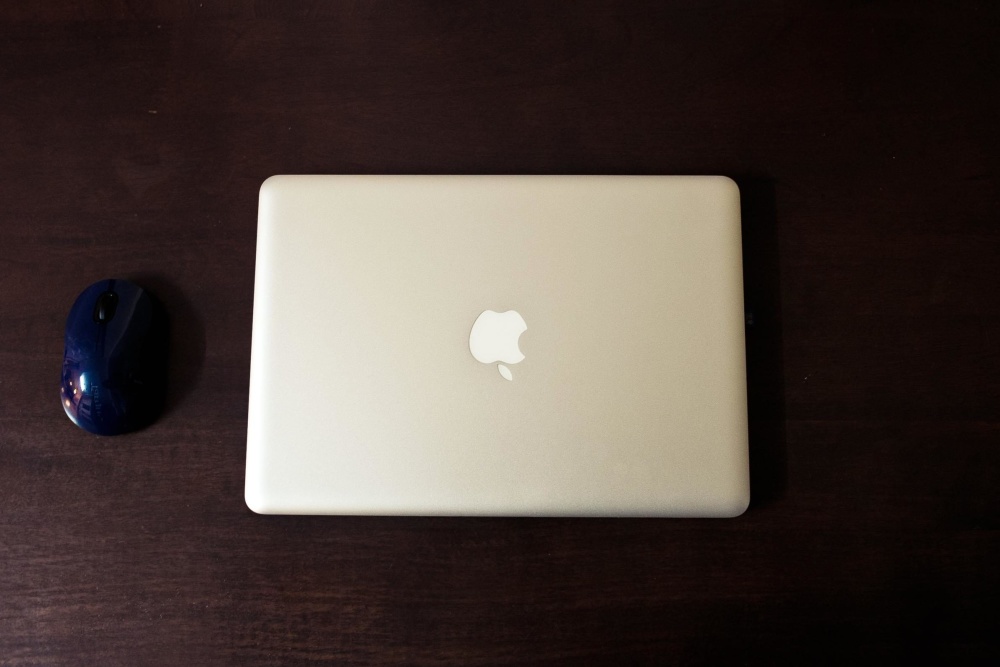laptopa, biurko, ciemny, cień, urządzenie