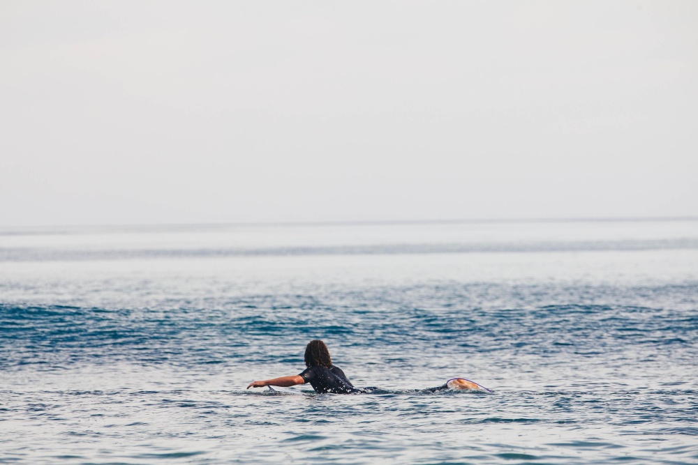 voda, surfování, sport, muž, oceán, vlna, horizont