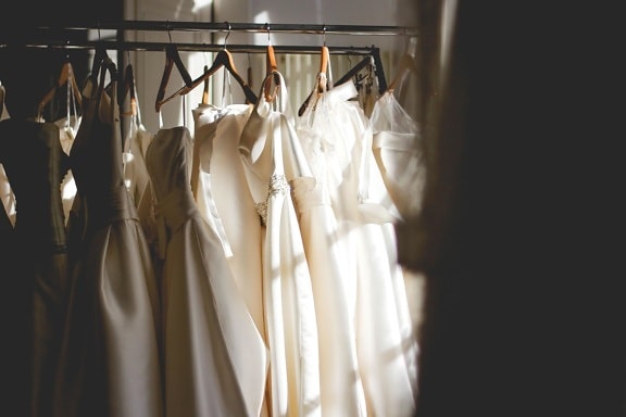 Moda, lavanderia, abito da sposa, boutique, abito
