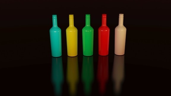 Plástico, botella, oscuro, sombra, objeto, colorido