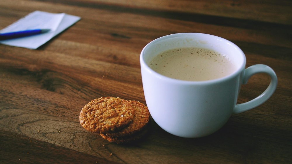 cookie, deser, kawy, filiżanka, napój, espresso, śniadanie, cappuccino