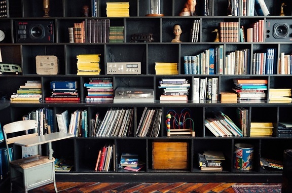 bookcase, library, shelf, education, furniture, bookshop