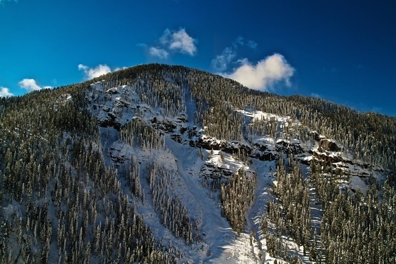 눈, 겨울, 산, 풍경, 하늘, 자연, 산의 정상