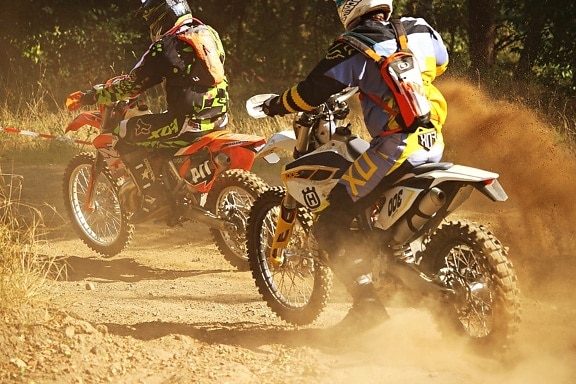 carrera, competición, motocross, rápido, acción, motocross, polvo, motocicleta