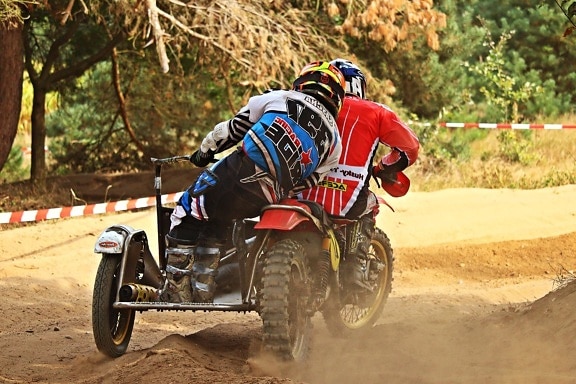 tricycle, motocross, race, soil, competition, vehicle, action, drive, motorcycle