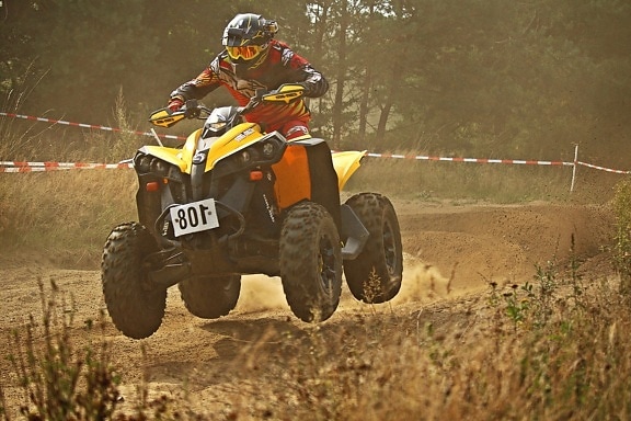 competition, race, vehicle, action, motocross, motorcyclist, sport, dust
