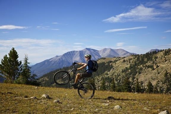 montaña, aventura, bicicleta, deporte, paisaje, bicicleta de montaña, fitness