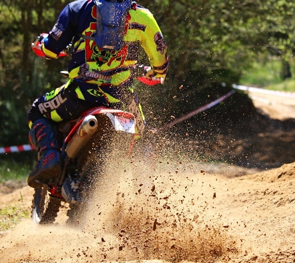 competition, action, helmet, race, man, sport, motocross, mud, dust