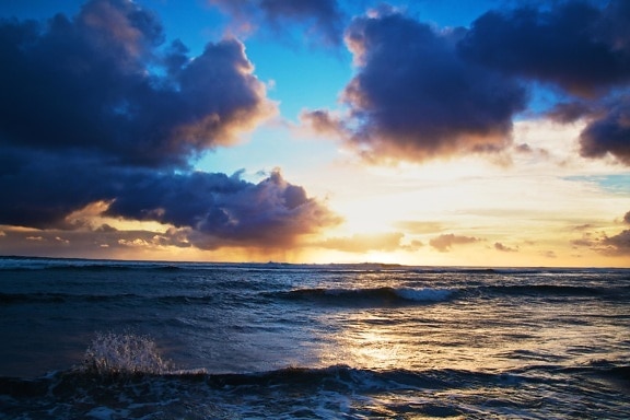Západ slunce, voda, slunce, oceán, moře, krajina, obloha, pláž, krajina