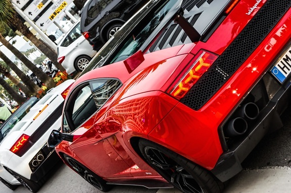 Araba, araç, yarış, otomobil, modern, kırmızı, otomatik