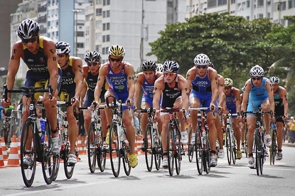 carrera, competencia, rueda, ciclista, gente, atleta, vehículo, deporte