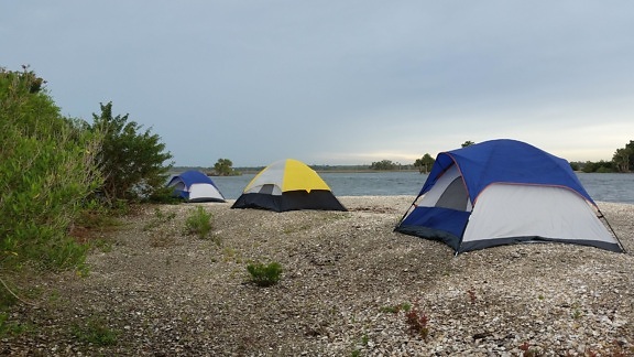 Палатка, пейзаж, лагерь, приключение, лето, природа, жилье