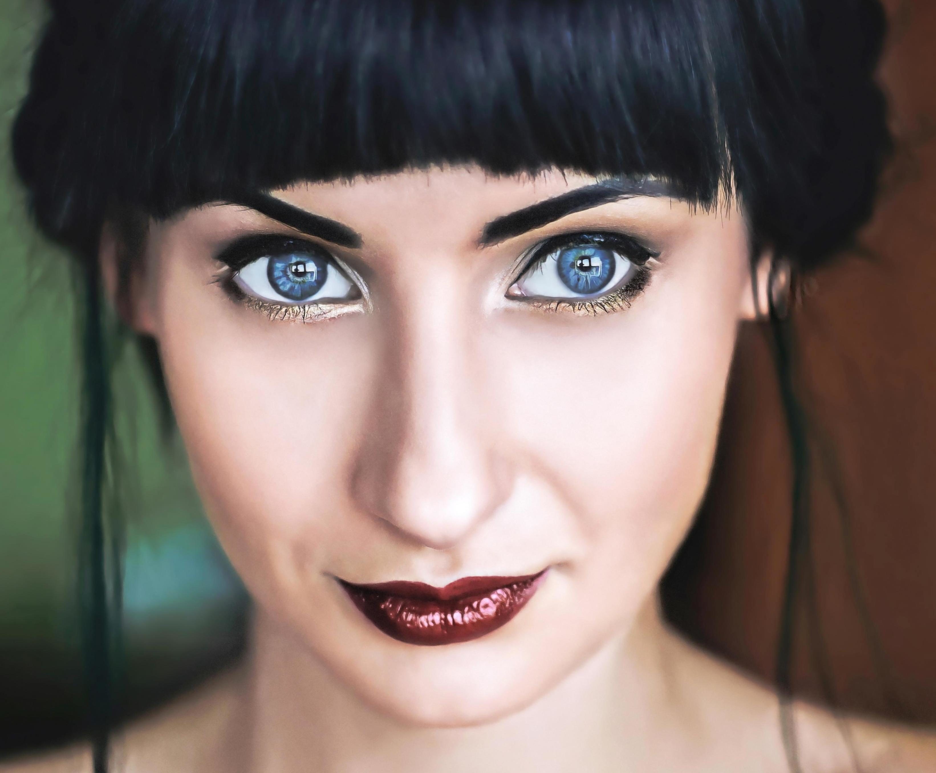 Free Picture Glamour Woman Fashion Eye Lips Skin Lipstick Face Portrait 