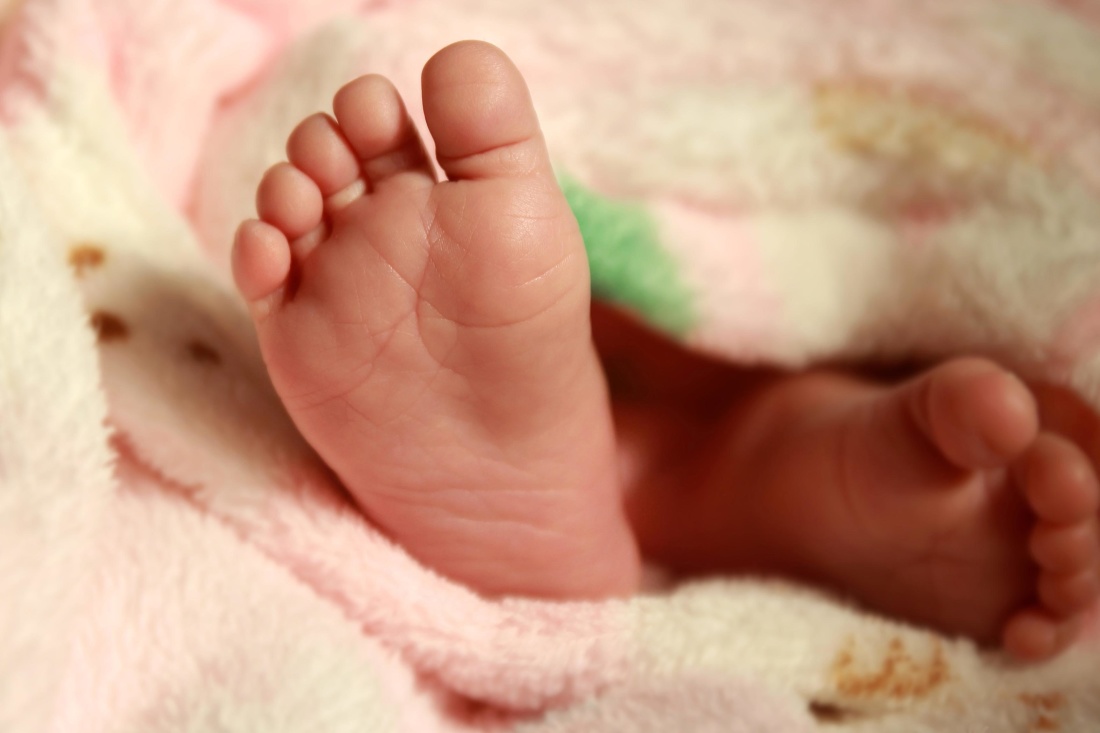 pasgeboren, voet, baby, huid, deken, kind, geboorte, onschuld