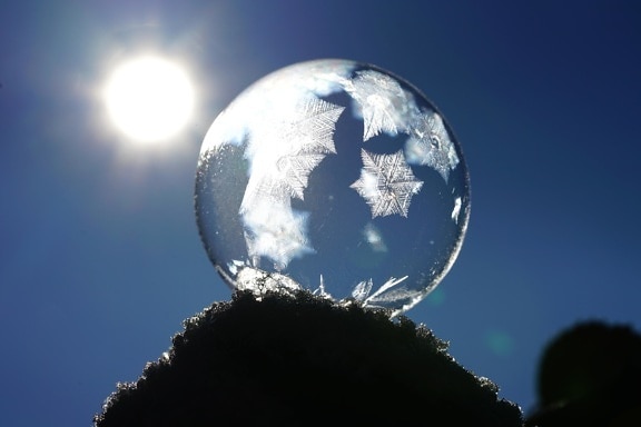 Sun, sky, sphere, winter, cold, frost, snowflake